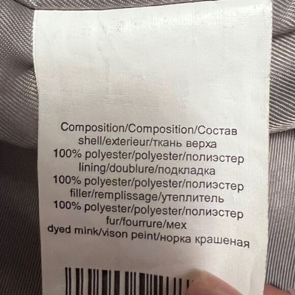 WINTER WOMAN HOODED WATER RESISTANT SILVER GREY GENUINE MINK FLORAL - Picture 11 of 16